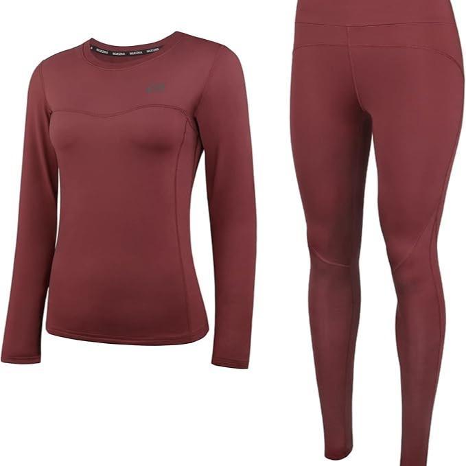 Muezna Sports thermal underwear Top and Bottom Set Underwear Long Johns Base Layer with Soft Fleece Lined