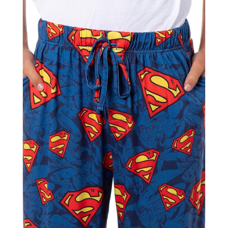 DC Comics Men's Superman Symbol Tossed Print Pajama Pants For Adults