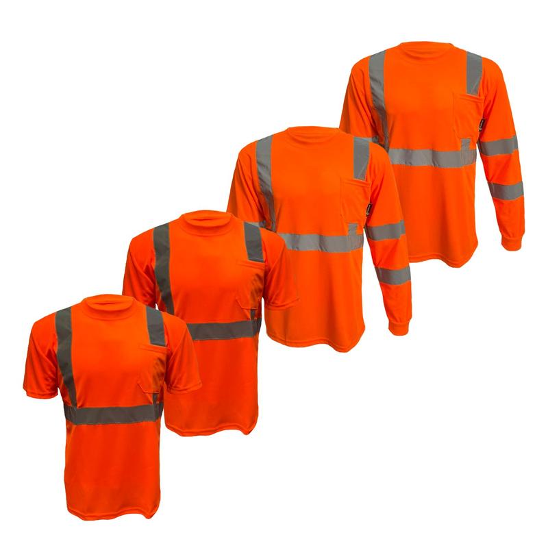 4 PACK SHIRT Hi Visibility Reflective Safety Shirt   100% Polyester Birdeye mesh fabric (See size information on description