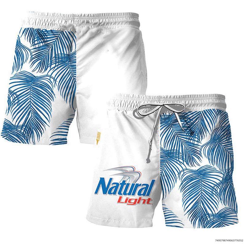 Natural_Light Tropical Fern Swim Trunks Hawaiian Shorts For Men Dad, Hawaiian Shorts For Men Dad Friend, Aloha Shirt, Trendy Gift