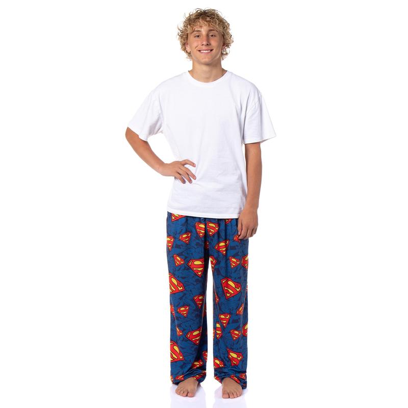 DC Comics Men's Superman Symbol Tossed Print Pajama Pants For Adults