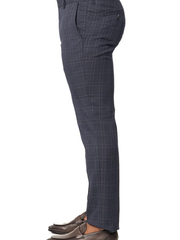 Slim Fit Men's Plaid Dress Pants No Pleats Flat Front Fitted Suit Trouser Formal Slacks 2311 AZARMAN