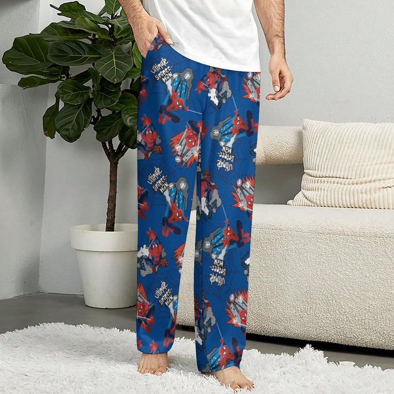 Cute Pajamas Pj Bottoms Spiderman & Hello Cat Comfortable and Fashionable Pajama Pants Casual Pant Home Wear Suitable for Men and Women