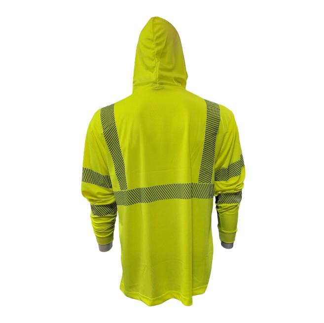 Three Tone Hooded Safety Long Sleeve Shirt with printed Reflectors