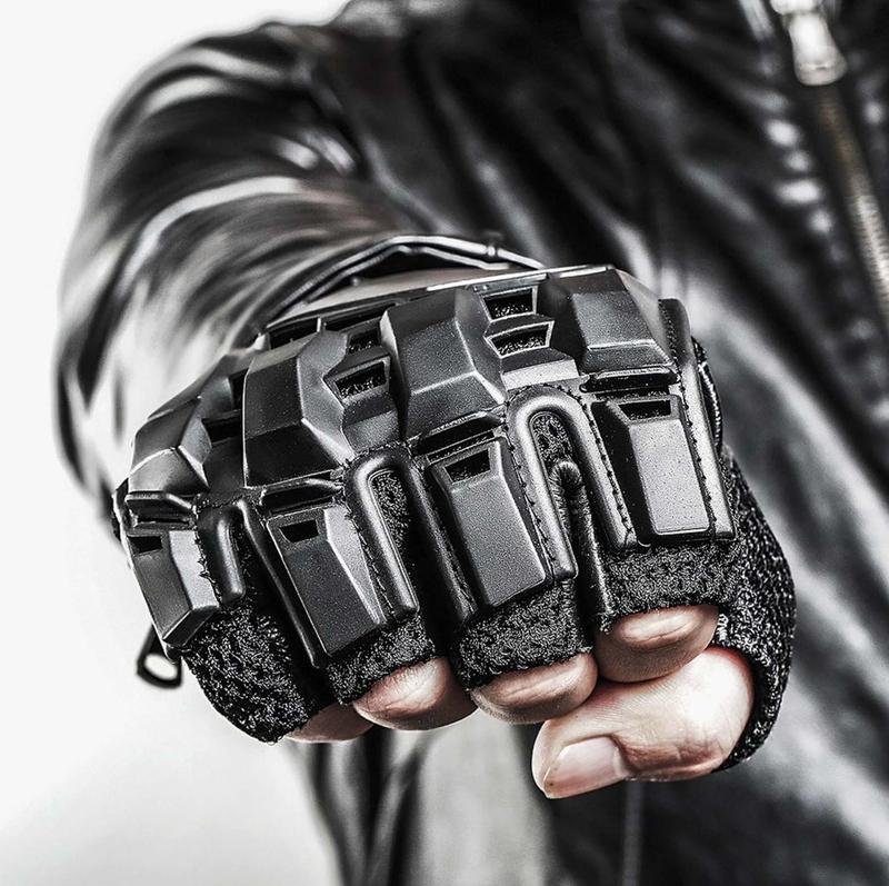 Niepce Streetwear Techwear Fashion Black Fingerless Gloves Cosplay