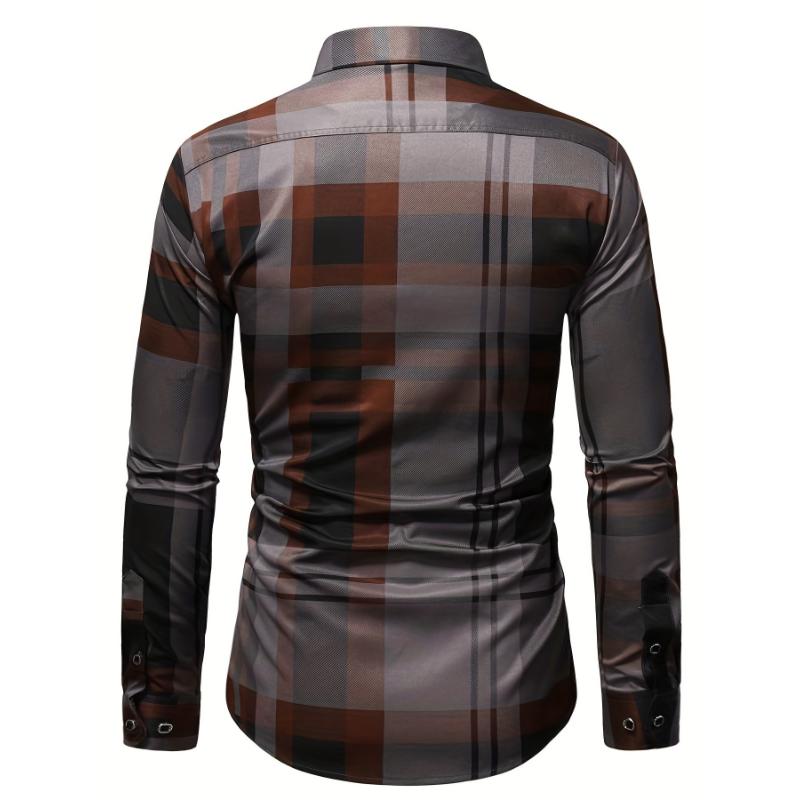 Trendy Men's Long Sleeve Casual Shirt with Lapel, Versatile for Dates, Formal Events & Everyday Wear