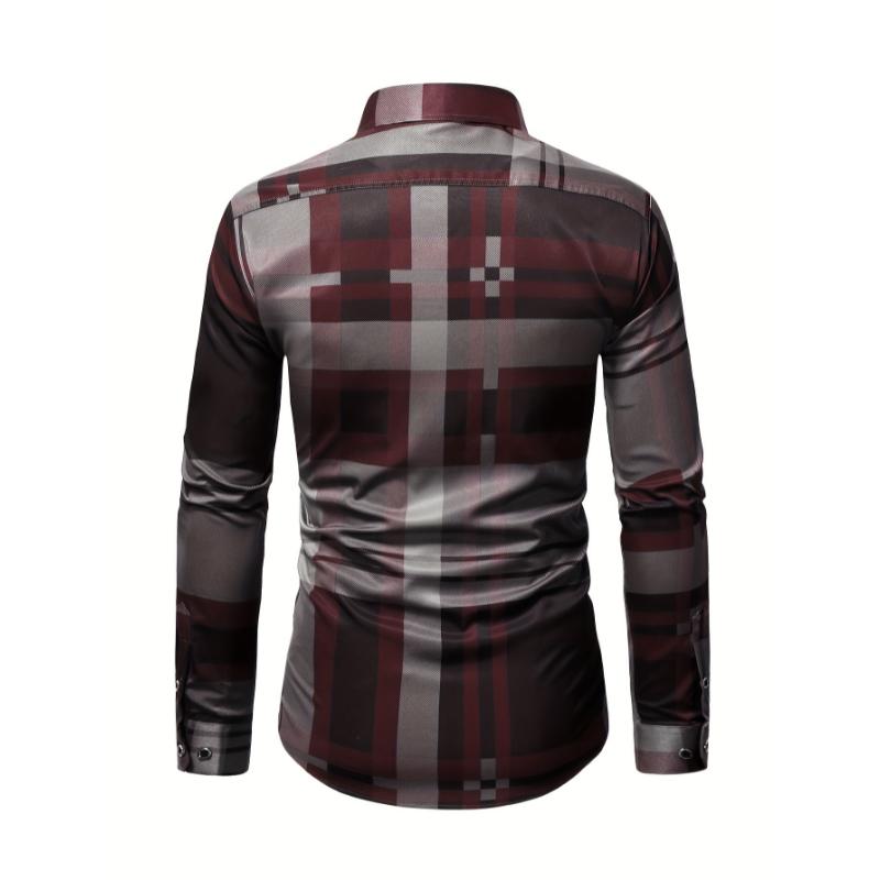 Trendy Men's Long Sleeve Casual Shirt with Lapel, Versatile for Dates, Formal Events & Everyday Wear