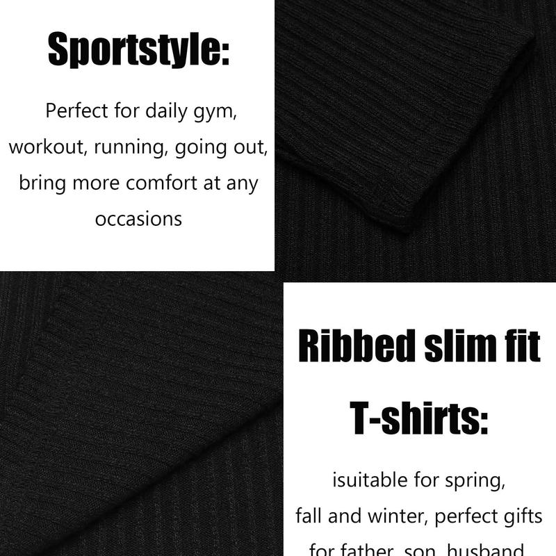 COOFANDY Men's 2 Pack Muscle T-Shirt Stretch Long Sleeve Gym Workout Bodybuilding Training Tee Shirts Casual Hipster Tops