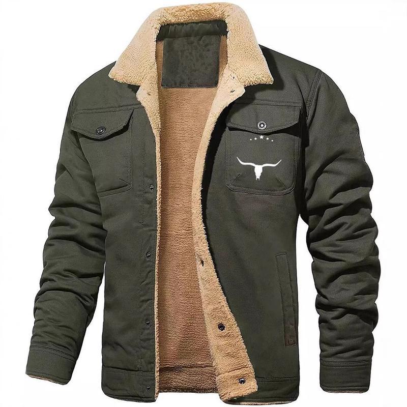 Men's Jacket Fleece-lined CottonWorkwear Casual Jacket Men's Coat