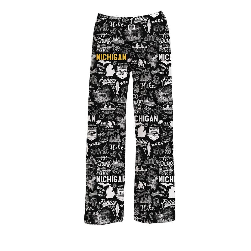 Michigan Chalkboard Unisex Comfort Lounge Pajama Pants S-XXL