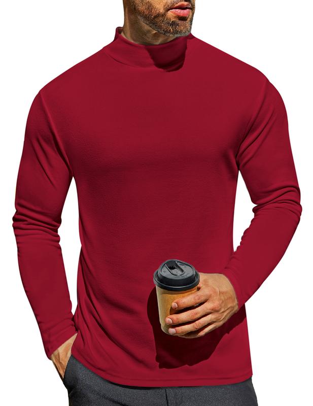 Ekouaer Menswear Mock Turtleneck Shirts Long Sleeve Basic Turtle Neck Undershirt Thermal Pullover Sweater thermal underwear  Clothing Slim Fit