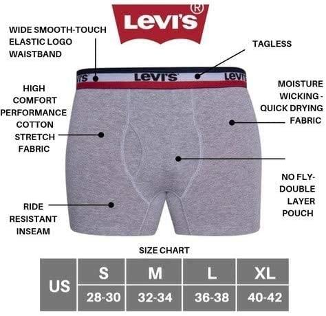 Levi's Mens Boxer Briefs Breathable Stretch Underwear 4 Pack