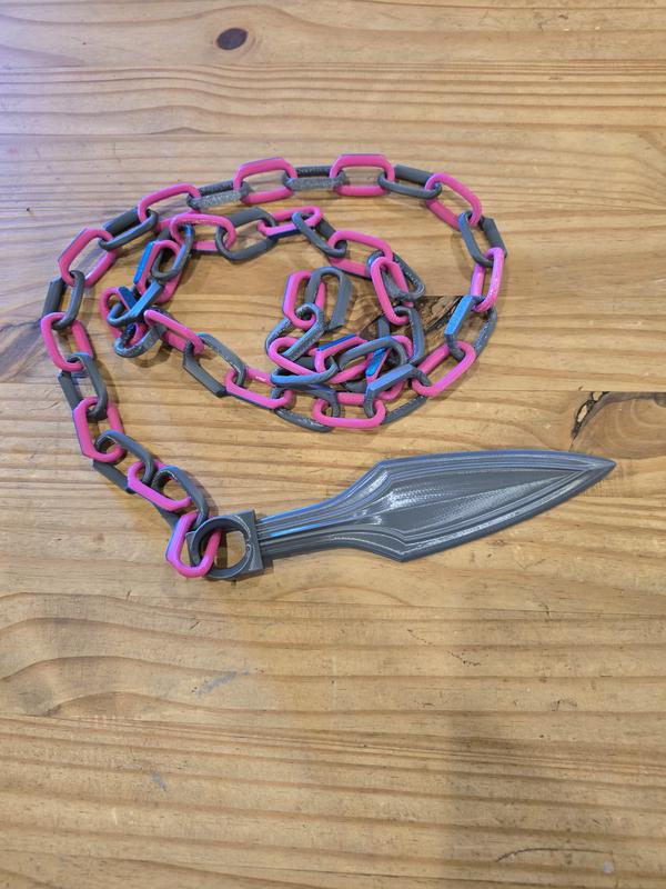 3d printed mortal kombat kunai with chain scorpion ninja tool cosplay Menswear Outfit Clothing Costumes Long Operator