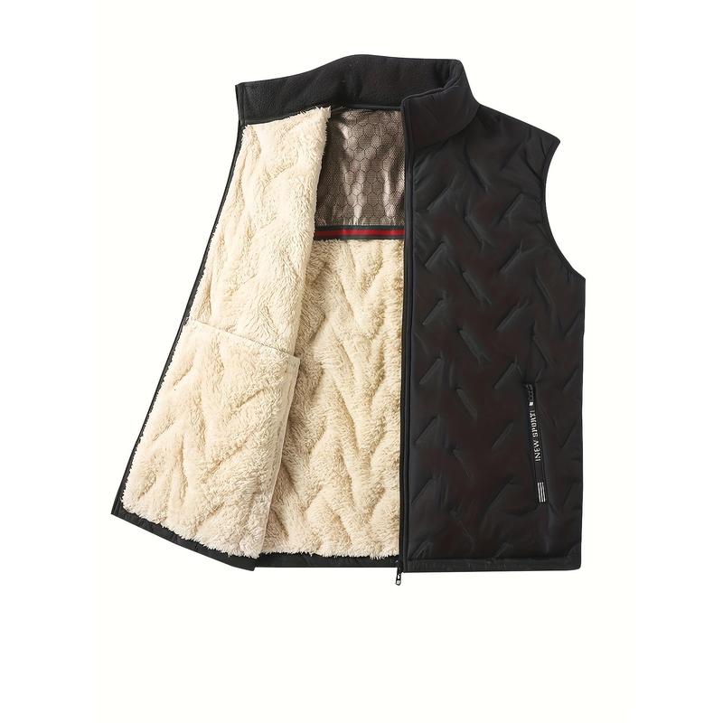 Men's Sports Outdoor Casual Vest-Graphene Fabric Fleece-lined Lining, Autumn and Winter Warm Sleeveless Jacket