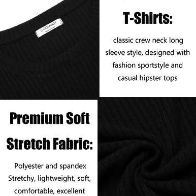 COOFANDY Men's 2 Pack Muscle T-Shirt Stretch Long Sleeve Gym Workout Bodybuilding Training Tee Shirts Casual Hipster Tops