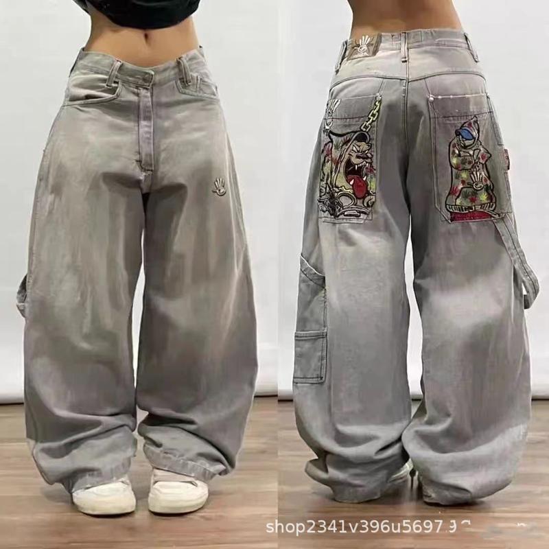 Vintage Pants, Men's Y2K hip-hopHHaraAWjuku high-quality street casual loose pants, Trendy Fashion1.