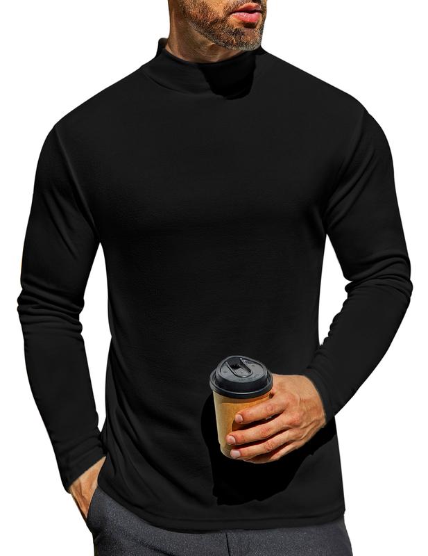 Ekouaer Menswear Mock Turtleneck Shirts Long Sleeve Basic Turtle Neck Undershirt Thermal Pullover Sweater thermal underwear  Clothing Slim Fit