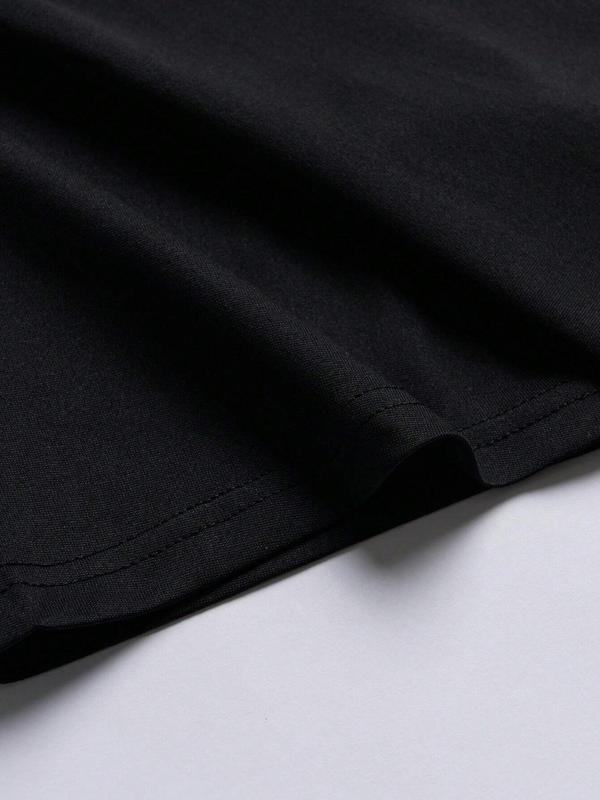 Men's Regular Fit Girl & Letter Print Round Neck Tee, Casual Short Sleeve Crew Neck T-shirt for Summer, Men's Top for Daily Wear