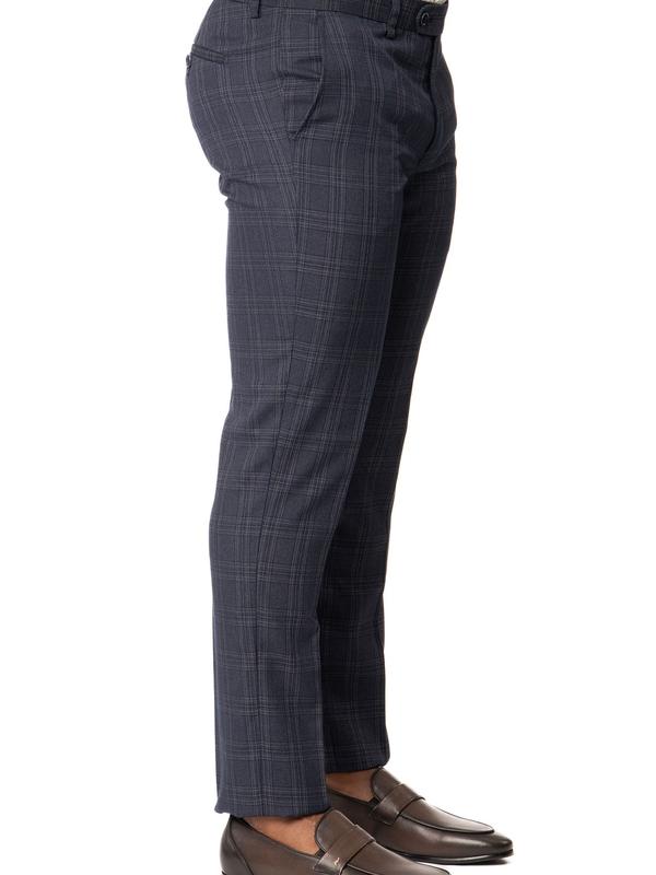 Slim Fit Men's Plaid Dress Pants No Pleats Flat Front Fitted Suit Trouser Formal Slacks 2311 AZARMAN