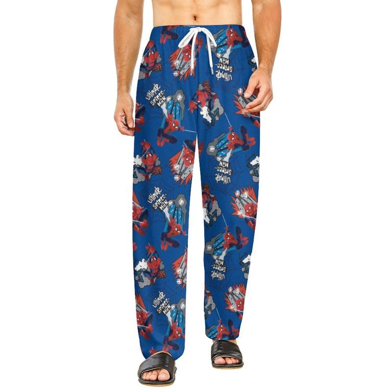 Cute Pajamas Pj Bottoms Spiderman & Hello Cat Comfortable and Fashionable Pajama Pants Casual Pant Home Wear Suitable for Men and Women