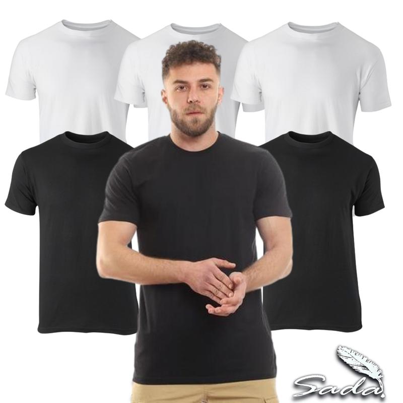 Sada Crew Neck T-Shirt (6pc) Shortsleeve 100% Cotton (SIZE DOWN FOR THE FITTED LOOK)