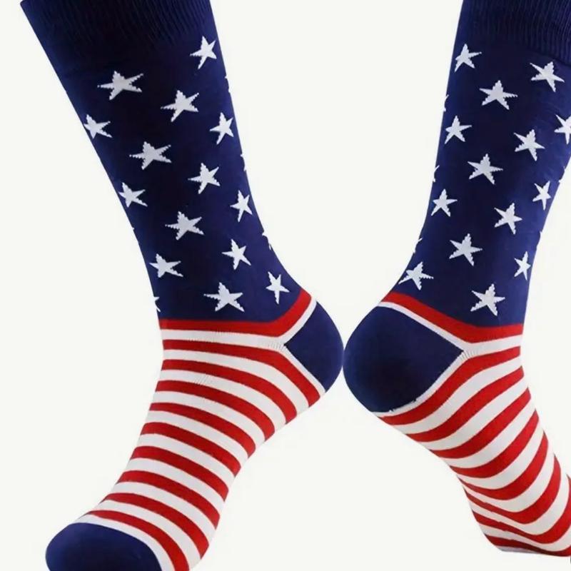 Unisex Patriotic American Flag Stylish Cotton Socks Menswear Soft Menswear Soft athletic--=%2=- sock=%2=-- outdoor--=%2=- breathable=%2=----=%2=- sock=%2=-- breathable ankle sock knee sock crew comfortable sport high sock