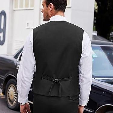 COOFANDY Men's Formal Fashion Vest Layered Waistcoat Business Dress Suit Vests for Wedding Graduation Classic Menswear Comfy Elegant