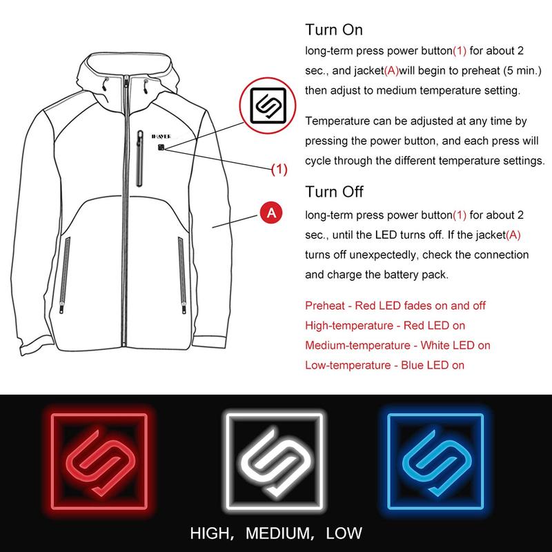 Hooded Men and women Slim Fit Heated Jacket with Battery Pack for Winter Lightweight Waterproof Rechargeable Warm Coats unisex Menswear Tops