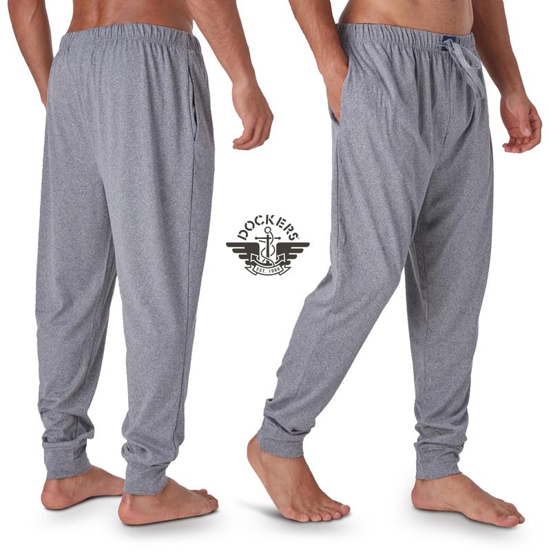 DOCKERS Mens Jogger Pajama Pants, Lightweight Lounge Casual Sleep Pants for Men