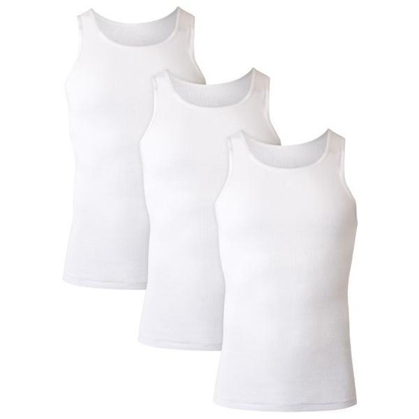 Hanes Men's White Tank Undershirts, 3 Pack