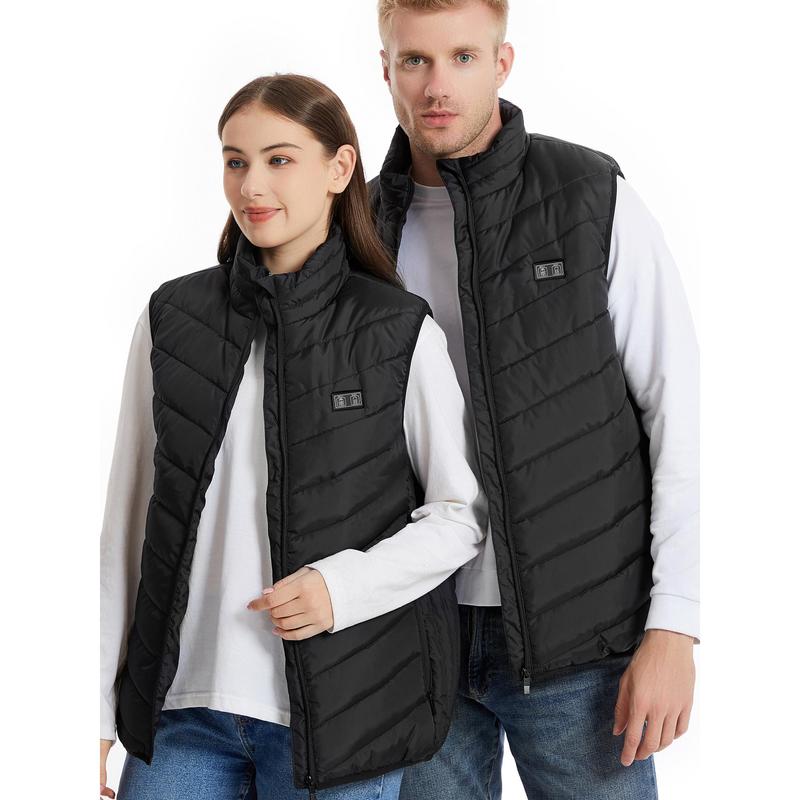 Unisex Heated Vest with 9 Heating Zones, Washable Lightweight Zip Heated Vest,Three-speed temperature adjustment.Warm waistcoat for outdoor sports