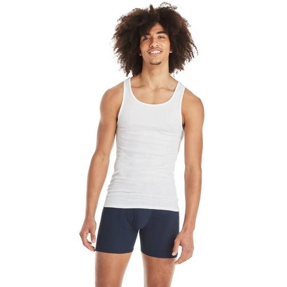 Hanes Men's White Tank Undershirts, 3 Pack