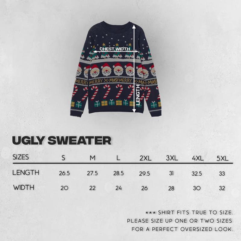 The RockWWE Christmas Ugly Sweater Retro Trendy Ugly Sweater, Sweater Lover Gift For Dad Gift For Mom Outfit For Family Holiday