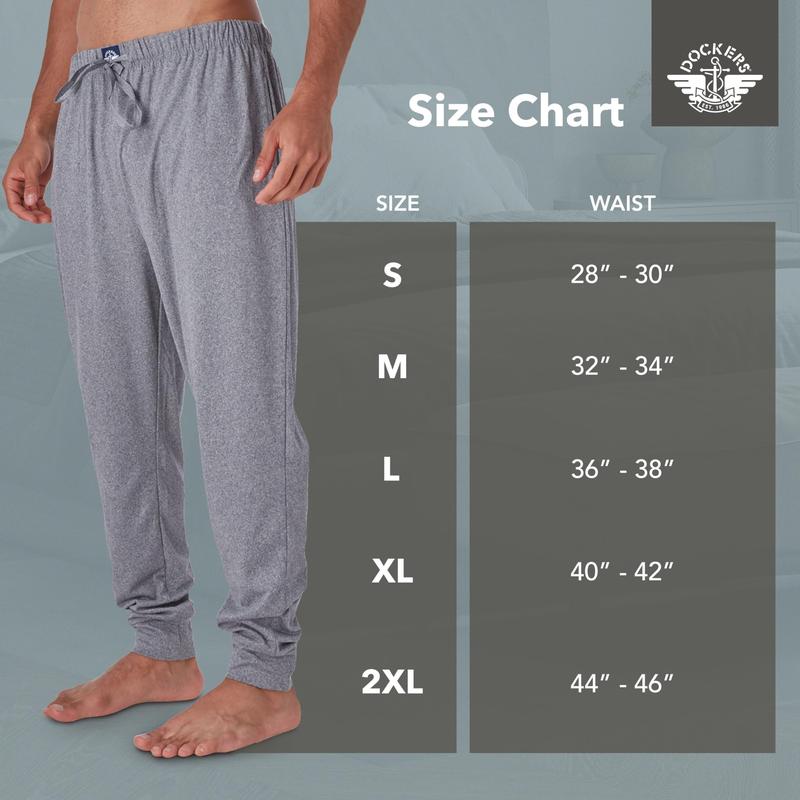 DOCKERS Mens Jogger Pajama Pants, Lightweight Lounge Casual Sleep Pants for Men