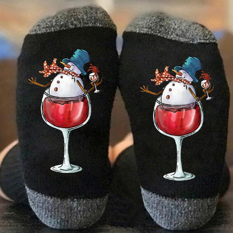 Snowman Wine Unisex Crew Socks - SHESHOW