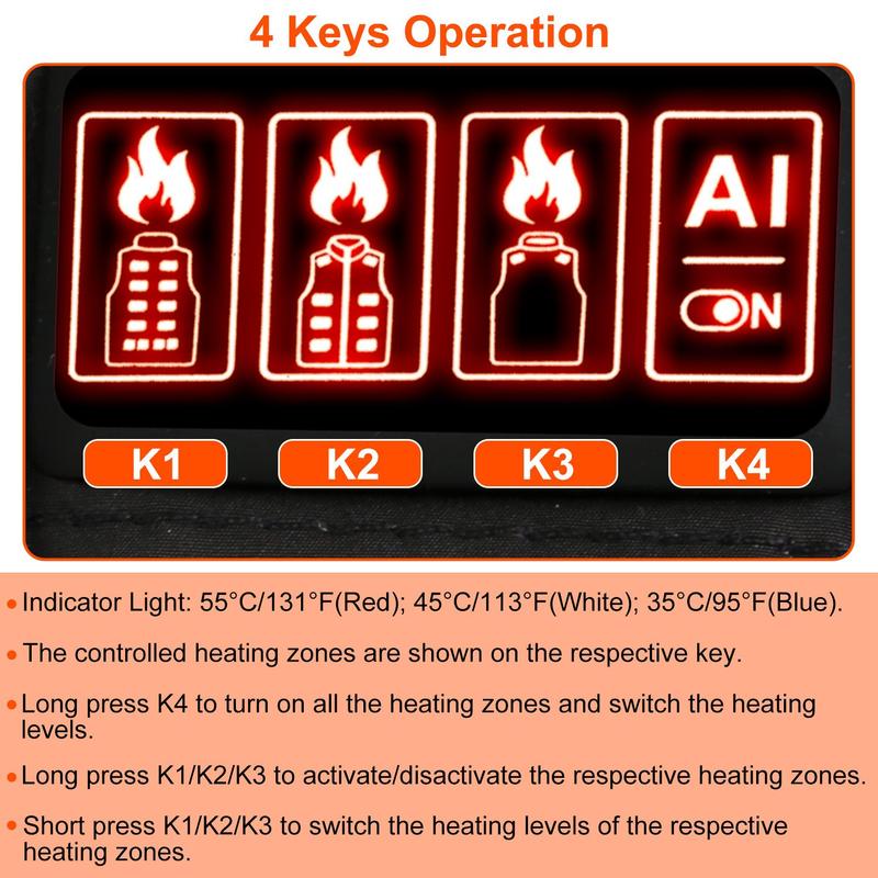 1Pc Heated Vest Men Women Heated Jacket with 23 Heating Zones 3 Heat Levels USB Powered Machine Washable for Winter Hiking Skiing Skating Outdoor Activities Menswear Collar Menswear Collar Long Polyester Long Polyester Short Smooth Tops Warmer