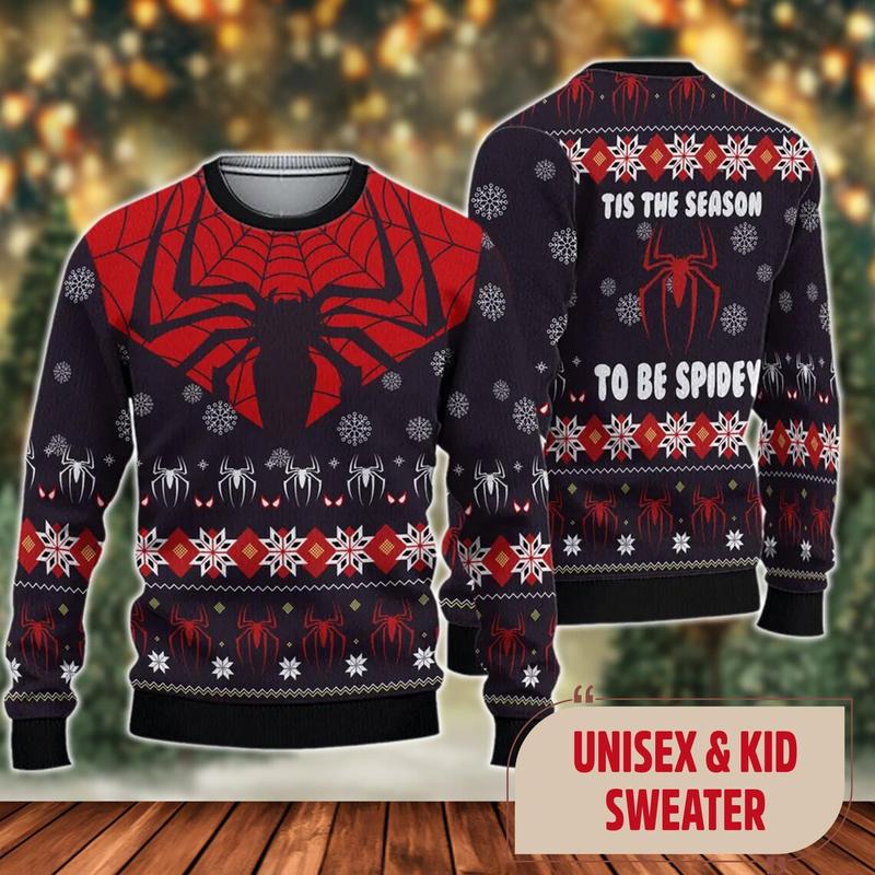 SpiderM Christmas Ugly Sweater - Custom Cartoon Movie Sweatshirt Pullover Gift For Xmas Menswear Unisex Soft Big Day Fashion