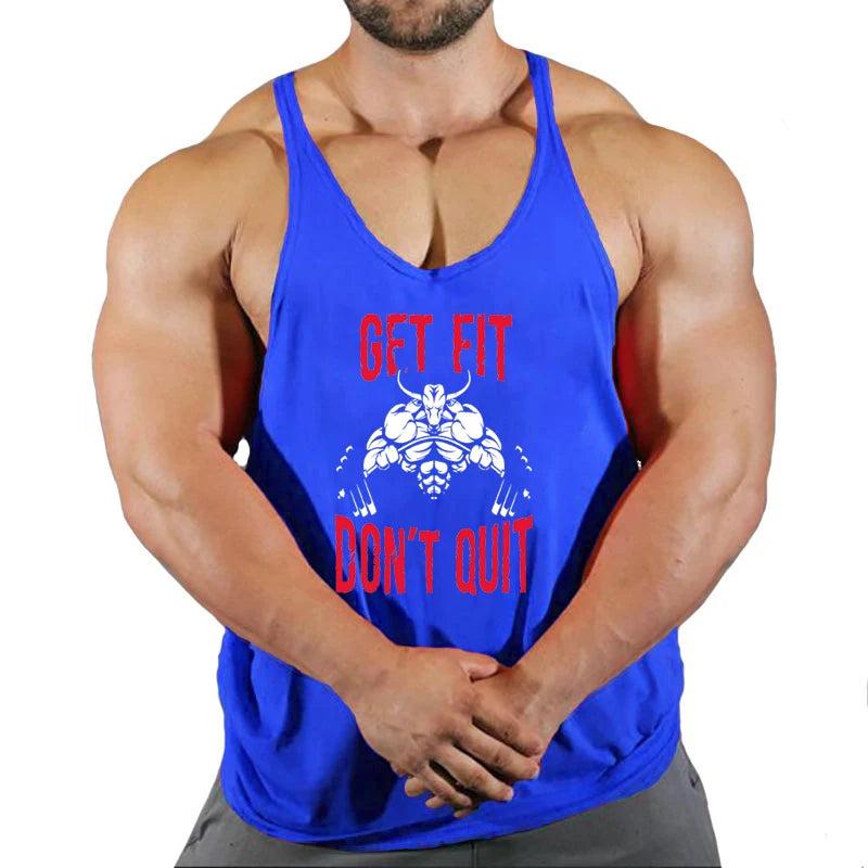 New Gym Tank Top Summer Brand Cotton Sleeveless Shirt Casual Fashion Fitness Stringer Running Vest Men bodybuilding Clothing