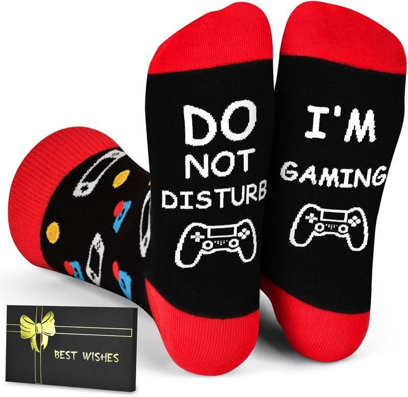 Do Not Disturb I'm Gaming Socks, Gifts for Teen Boys, Christmas Gifts Ideas for Men,Dad,Son,Gamer Funny Game Socks