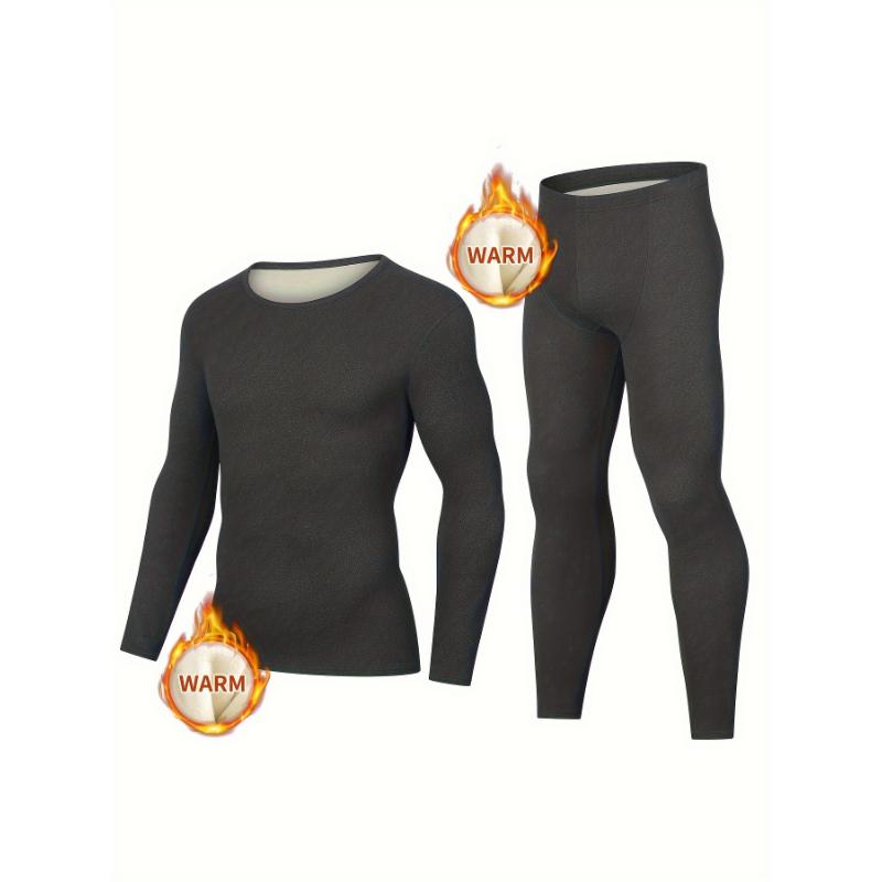 Men's Essential Thermal Compression Base Layer Set - Moisture-Wicking & Breathable Basic Long Sleeve Warm Shirt & Leggings - Perfect For Running And Fitness