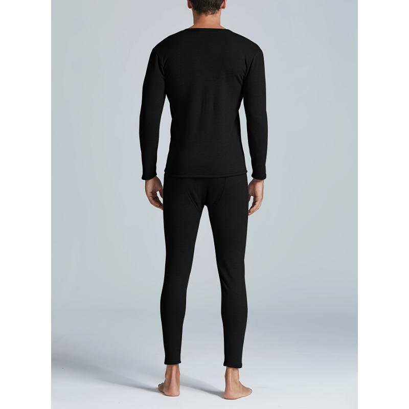 Men's Essential Thermal Compression Base Layer Set - Moisture-Wicking & Breathable Basic Long Sleeve Warm Shirt & Leggings - Perfect For Running And Fitness