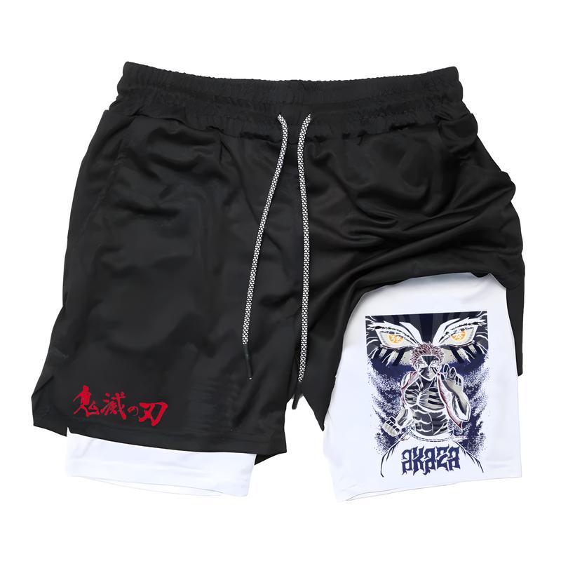 Summer Outdoor Men Anime Gym Shorts Running Casual Thin Breathable Shorts Jogging Fitness Sports Double-layer Shorts Mens Shorts Graphic Men Performance Shorts Mens Gym Clothes