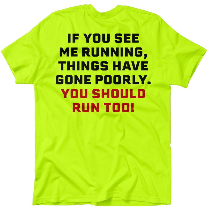 See Me Running - Hi Visibility Safety Yellow Work T-Shirt Jersey Menswear