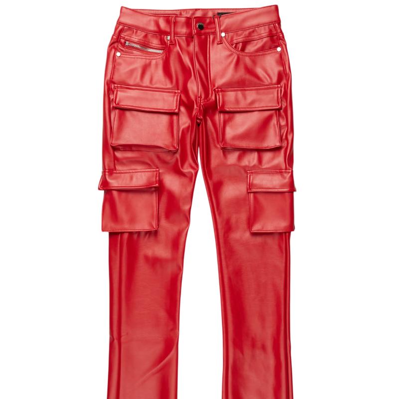 Khaza Red PU Leather Jean