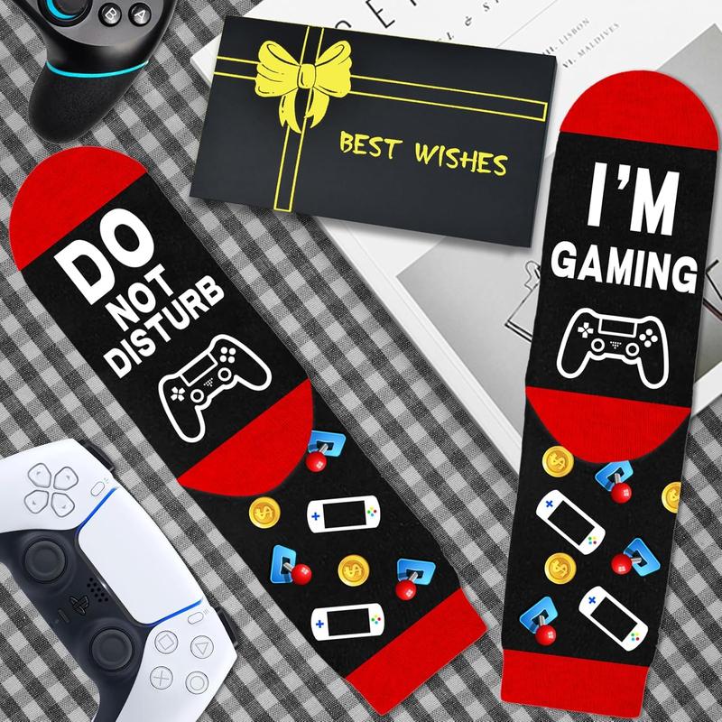 Do Not Disturb I'm Gaming Socks, Gifts for Teen Boys, Christmas Gifts Ideas for Men,Dad,Son,Gamer Funny Game Socks