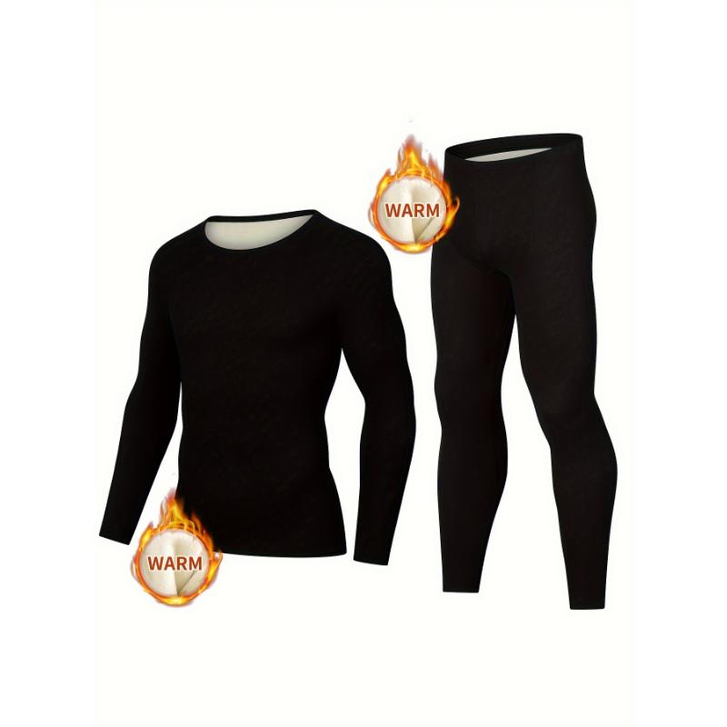 Men's Essential Thermal Compression Base Layer Set - Moisture-Wicking & Breathable Basic Long Sleeve Warm Shirt & Leggings - Perfect For Running And Fitness