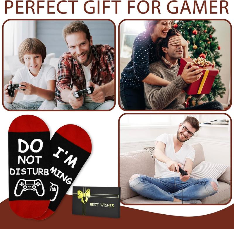 Do Not Disturb I'm Gaming Socks, Gifts for Teen Boys, Christmas Gifts Ideas for Men,Dad,Son,Gamer Funny Game Socks