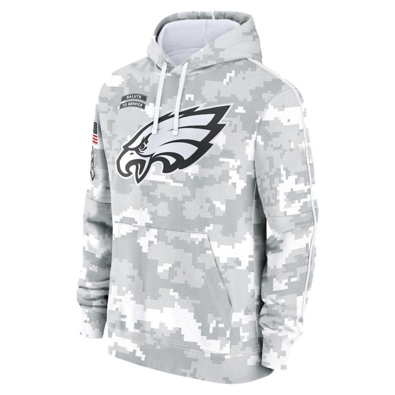 All Over Print Philadelphia E4gles Arctic Camo 2024 Salute to Service Club Fleece Pullover Hoodie, Sports Hoodie For Men, Gift For Fan, Gift For Him