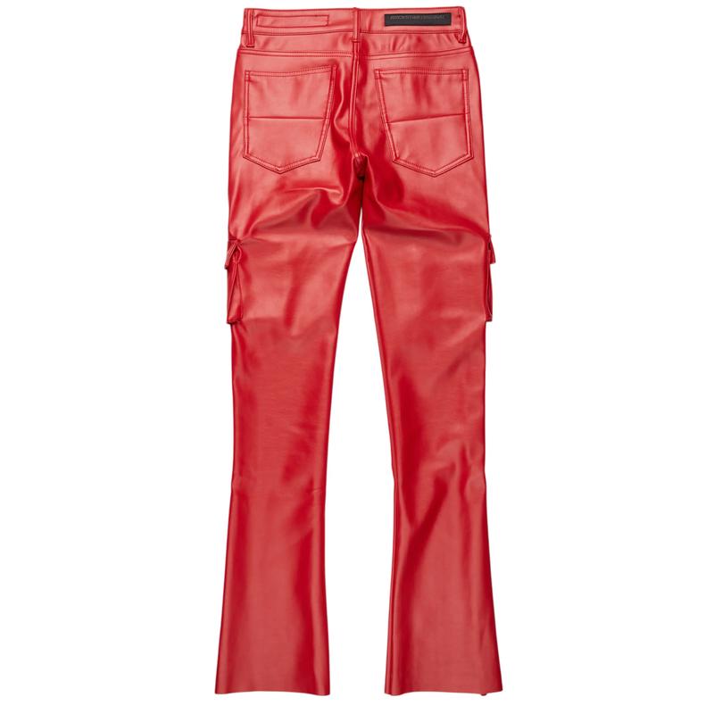 Khaza Red PU Leather Jean