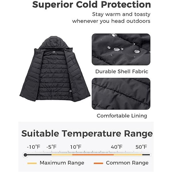 Men's Big and Tall Lightweight Puffer Jacket Quilted Warm Winter Coat Windproof Winter Jackets with Hood Menswear Tops Underwear Hoodie